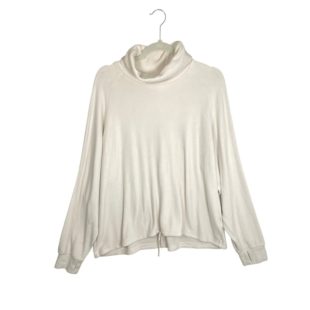 Varley Portland High Neck Midlayer XL Cream Cowl Neck Athleisure Pullover